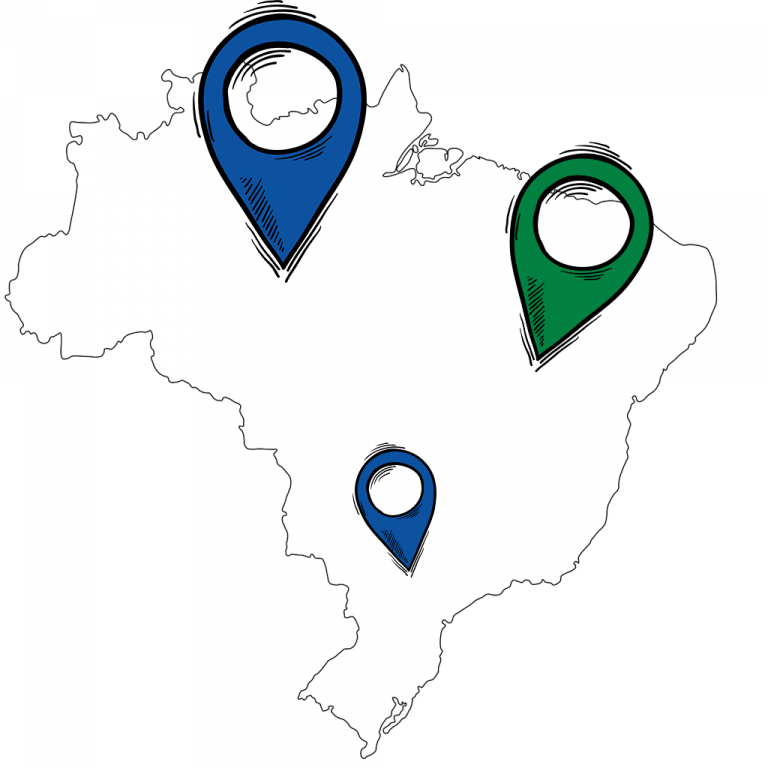 Contorno do mapa do Brasil Jovens