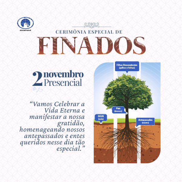 Formato mobile site 600x600 3 Cerimônia Especial de Finados A Cerimônia Especial de Finados, realizada em todas as Academias, Núcleos e Regionais da Seicho-No-Ie e também na Sede Central, são a oportunidade de oferecer aos que partiram esse maravilhoso presente. Nessa Cerimônia são utilizados os Registros Espirituais do Santuário Hōzō do Brasil, por isso as almas evocadas e consagradas através desses registros, passarão a receber diariamente cinco orações diárias no Santuário Hōzō do Brasil, localizado na Academia de Treinamento Espiritual da Seicho-No-Ie em Ibiúna – SP. Dessa forma vão se elevar cada vez mais, tornando-se anjos de guarda de todos os seus parentes e descendentes.