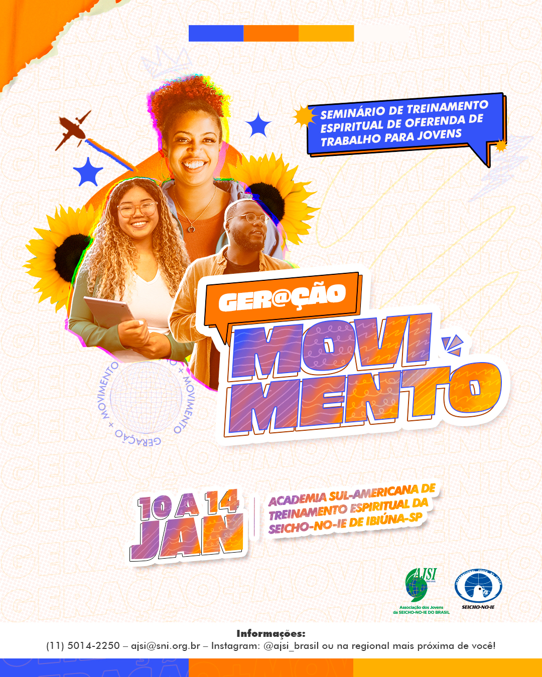 ARTE Seminario de Treinamento Espiritual de Oferenda de Trabalho para Jovens02 1 Jovens Fique por dentro dos projetos e ações que as Regionais ao redor do Brasil estão realizando e inspire-se!