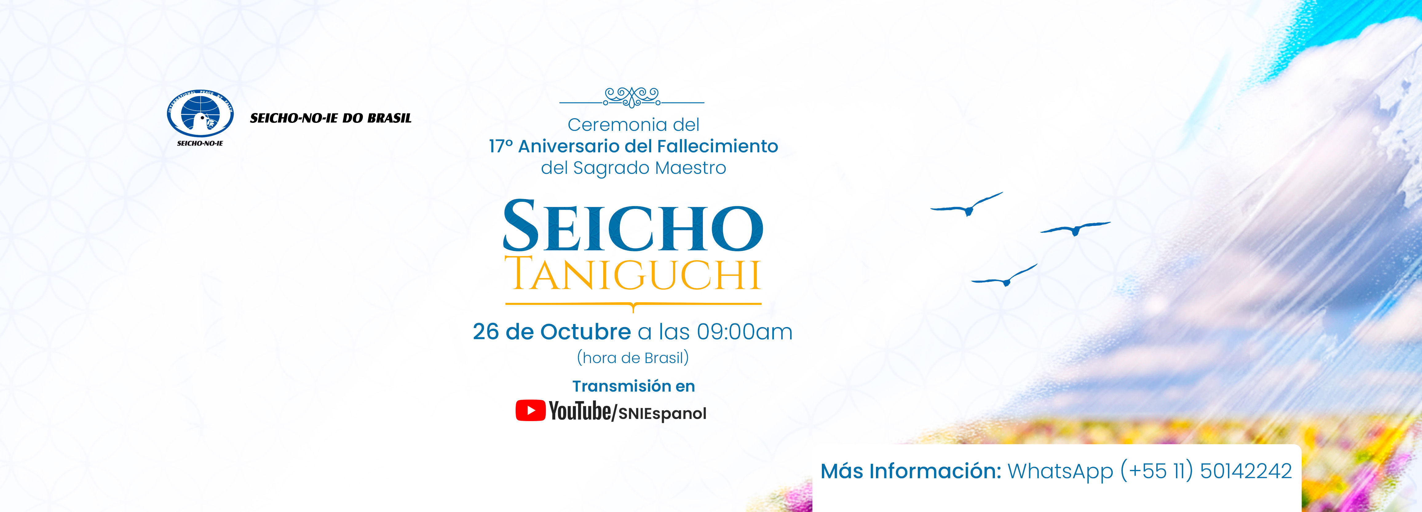 1110x400 banner portal desktop 9 Ceremonia del 17º Aniversario del Fallecimiento del Sagrado Maestro Seicho Taniguchi  