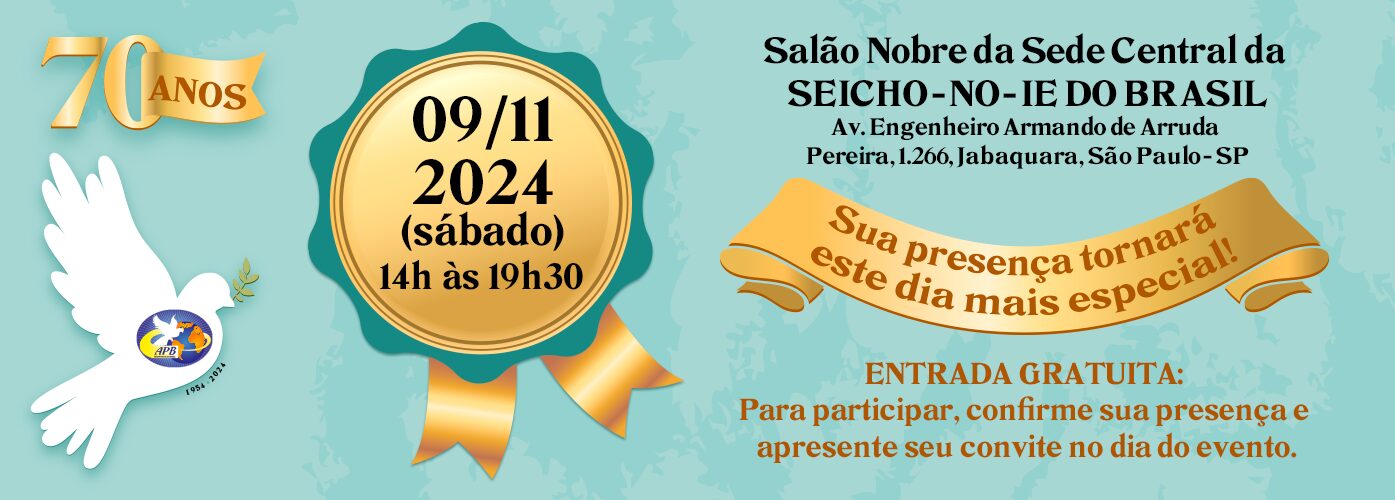 data 1 Comemoração de Fundação - Celebrando a Jornada: 70 anos de Transformação e Propósito da Associação Pomba Branca da SNI/BR Estamos nos aproximando da tão esperada Comemoração de Fundação – Celebrando a Jornada: 70 Anos de Transformação e Propósito da Associação Pomba Branca da SNI/BR. Será uma oportunidade única de honrar e celebrar as contribuições inestimáveis de todas as pioneiras que, com amor, dedicação e fé, desbravaram o caminho da nossa Associação, construindo e fortalecendo essa linda história ao longo de décadas.