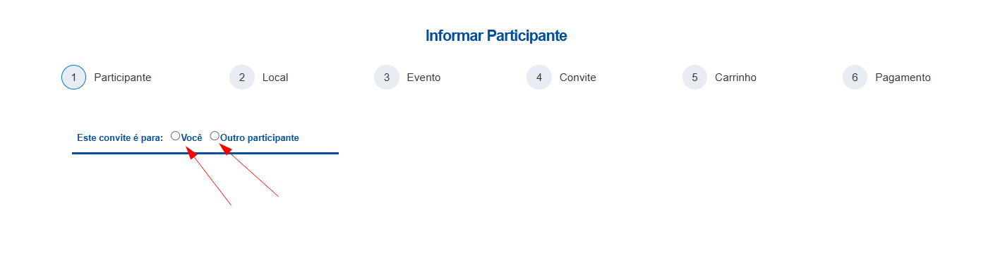 Como informar tipo de convite ou ingresso durante a compra pagamento de um evento da Seicho-No-Ie