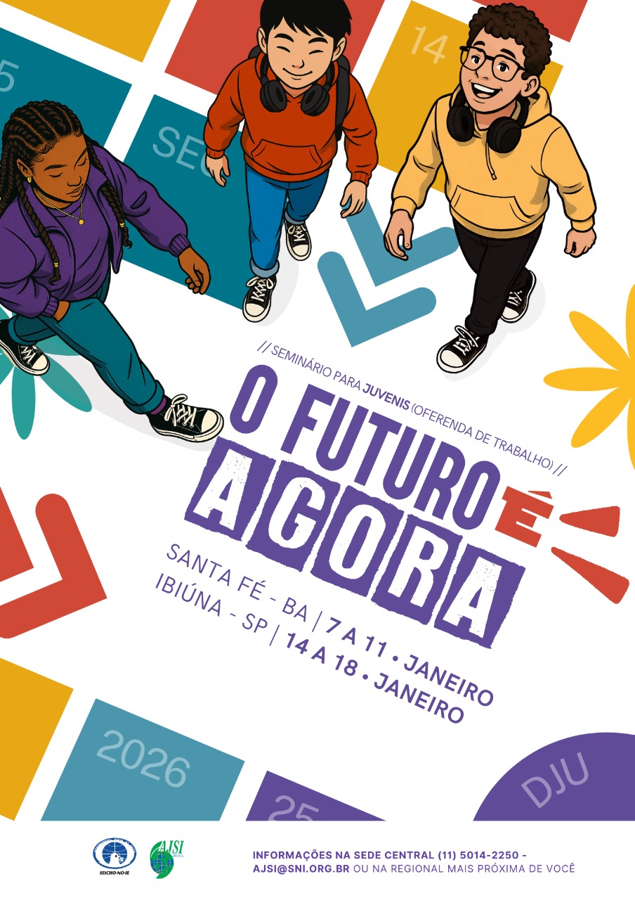 Imagem do WhatsApp de 2025 08 09 as 20.02.59 66da5997 Juvenil Os Departamentos Juvenil e Junia, da Associação dos Jovens da SEICHO-NO-IE DO BRASIL, são voltados para o público de 11 a 14 anos de idade. Essa é uma fase da vida de muitas transições, dúvidas e amadurecimento, e os departamentos auxiliam e guiam os Juvenis e Junias nesse período de tantas mudanças.